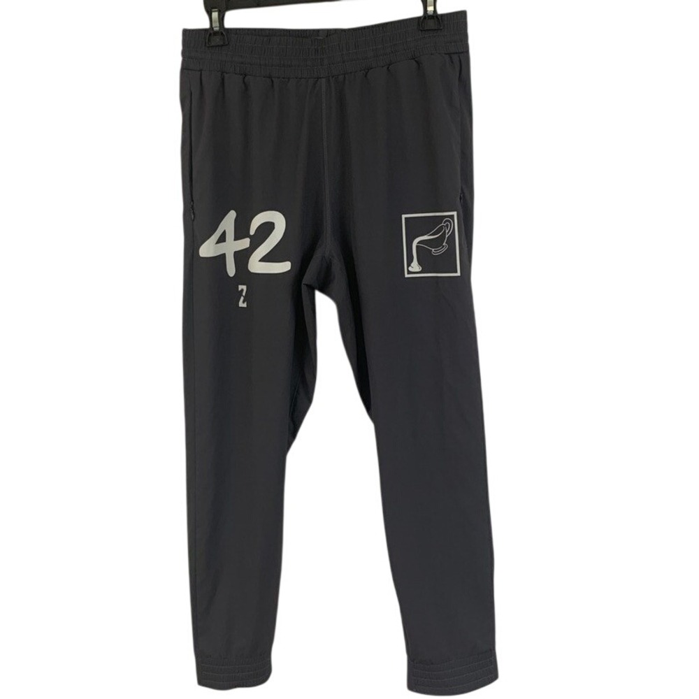 Zone Sporting Goods Co Mens 42 Graphic Joggers Grey Tapered Training Pants Small
